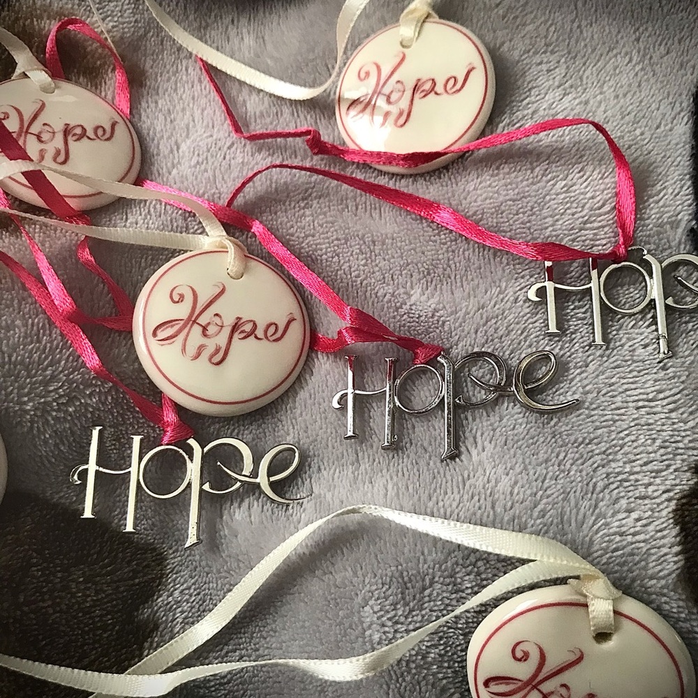 5 Ceramic $ 3 Metal Longaberger Basket Tie On Ribbons